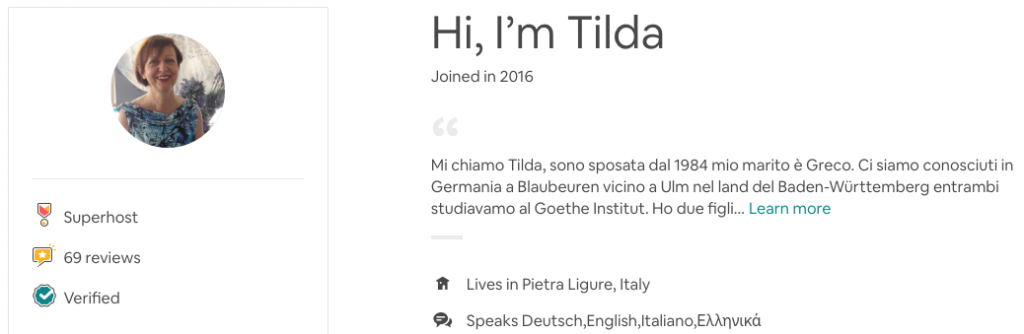 Tilda Superhost Airbnb