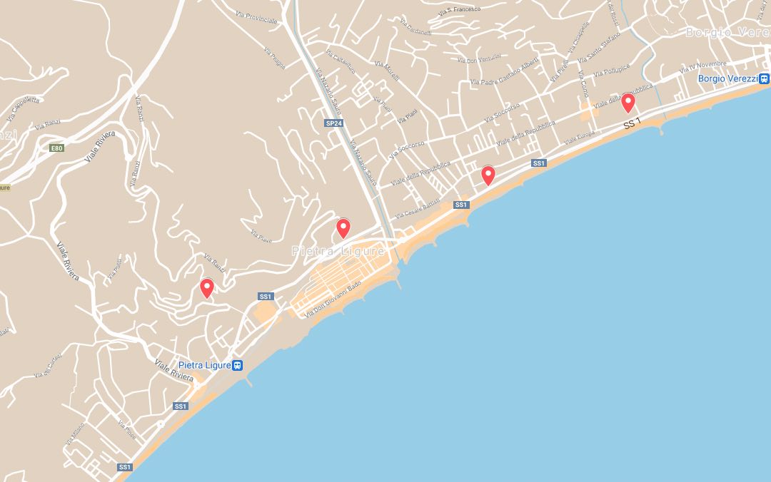 I migliori hotel di Pietra Ligure mappa